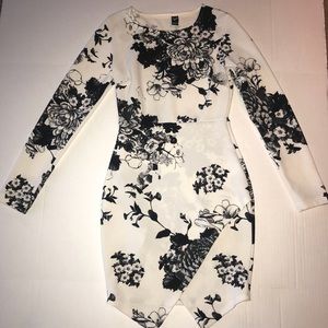 Windsor Floral Long Sleeve Tulip Hem Small Dress